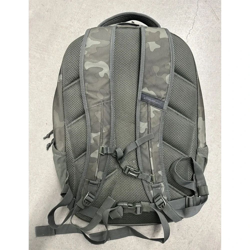 Eddie Bauer Jasper 30L Backpack Green Camo Laptop Hiking Travel Bag Clean